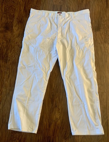 Wrangler Painters Pants Mens 44x30 White Relaxed Fit Workwear - Picture 3 of 3