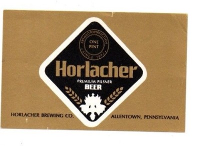 USA - Bier Label - Horlacher Brewing Co, Allentown, PA - Premium Pilsner Beer