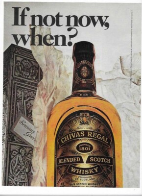 Chivas Regal Whisky & GiftAmerica (Western Union) 1973 Vintage Print Ads