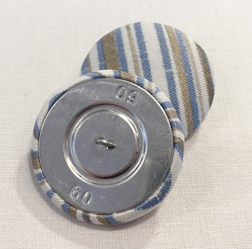 DOS FORTUNY AZUL BLANCO PLATEADO ORO RAYAS "MALMAISON" BOTONES CUBIERTOS PERSONALIZADOS - Imagen 2 de 3