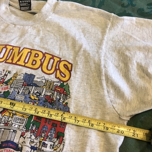 Vintage Ohio Columbus Shirt Single Stitch 1993 Buckeyes Fair Brewery Double Side - Picture 9 of 15