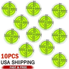 10 x Circular Bubble Level Bullseye Degree Marked Surface Round Spirit Levels