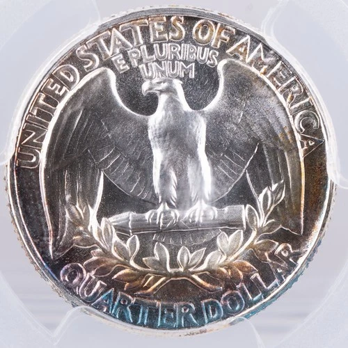 Certified 1954 Silver Washington Quarter PCGS PR68 Rainbow Toned 25c See Photos