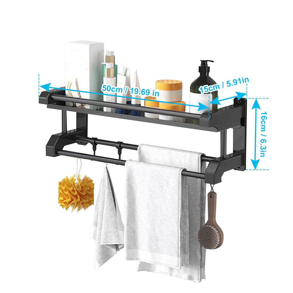 New Bathroom Storage Rack Wall-mounted Stainless Steel Towel Rack For Toilet