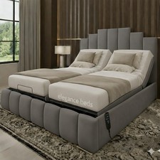 Electric Art deco Adjustable Beds Mobility Velvet + Memory Foam Mattress