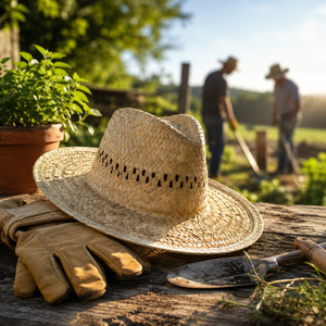 Strohhut Sommerhut Sonnenhut Hut Travellerhut Arbeitshut für Garten und Outdoor