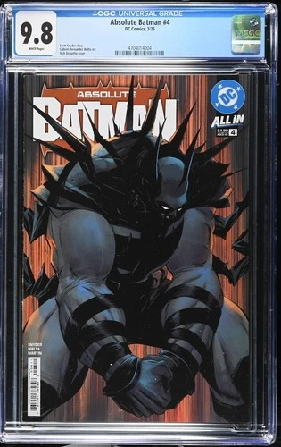 🔥Absolute Batman #4 CGC 9.8 Grade Cover A 1st Print Nick Dragotta Hot NM MINT