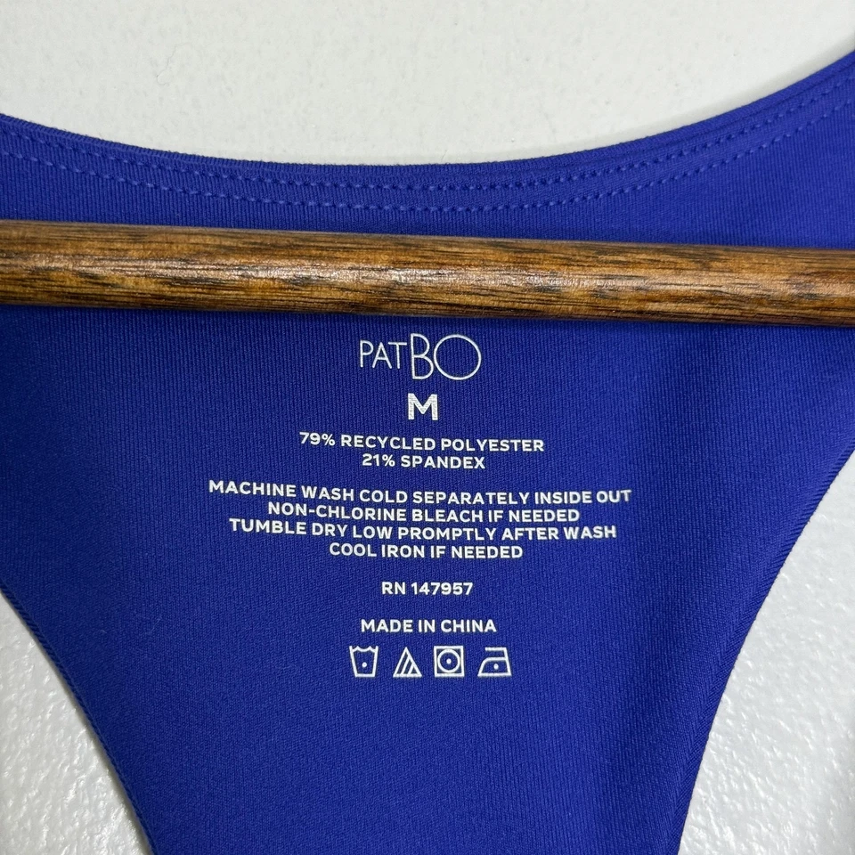 PatBO Revolve Womens One Piece Medium Blue Cutout Knot Front Sleeveless Stretch - Image 3 of 4