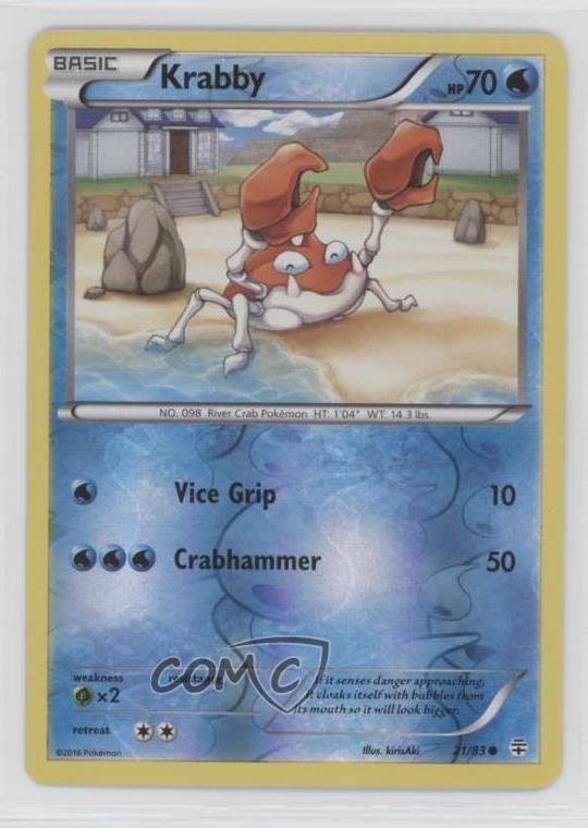 Krabby Reverse Foil Pokemon XY Phantom Forces #13