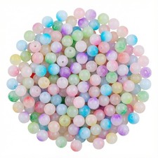 8mm Glass Beads for Jewelry Making 200Pcs Colorful Assorted 8mm, colorful