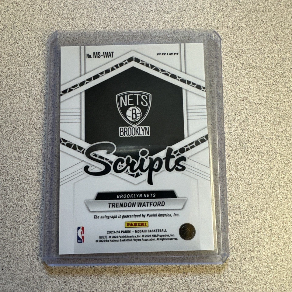 2023-24 Panini Mosaic - Scripts Trendon Watford #MS-WAT (AU) - Image 2 of 2