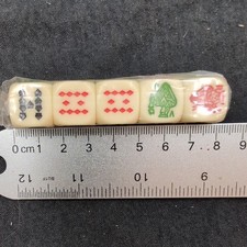 Vintage Poker Dice 15.5 mm Clubs Butterscotch...