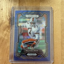 2024 Prizm Draft Picks Michael Irvin Blue Wave Prizm /249 Dallas Cowboys