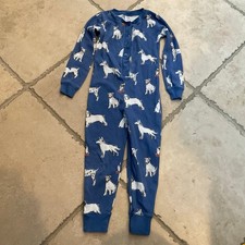 Mini Boden all in one pajamas blue dogs - kids size 5