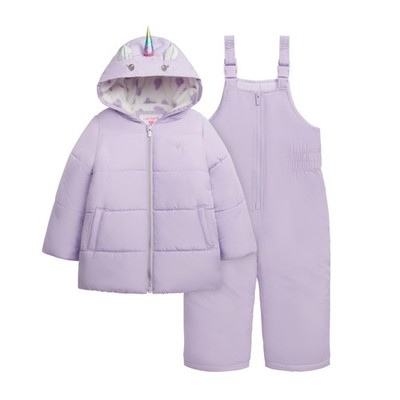 Carter's Girls' Toddler Heavyweight 2-Piece Skisuit Snowsuit, Purple Unicorn, 3T