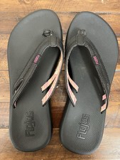 Ladies Black Flojos Flip Flops 8