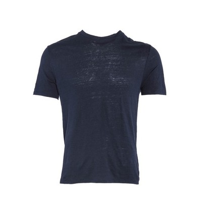 Sandro Herren T-Shirt Navy Blau Baumwolle Kurzarm Shirt Gr. M FR 48