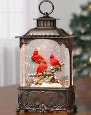 Cardinal Snow Globe Lantern Christmas Snow Globes, Lighted Christmas Decorations