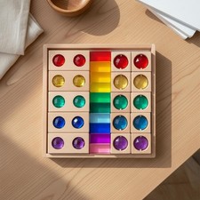 Acrylic Crystal Blocks Smooth Edges Rainbow Cube Set Long-Lasting for Preschool
