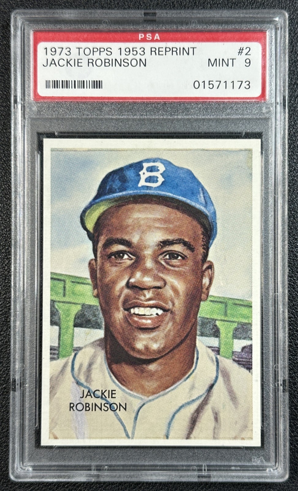 JACKIE ROBINSON PSA 9 1973 TOPPS 1953 RP #2 MINT (1 HIGHER) VERY LIMITED SP RARE