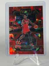 2023-24 Panini Select  Concourse Amen Thompson #96 Red Cracked Ice Prizm (RC)