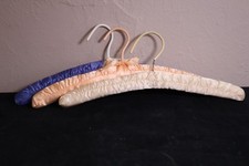 Vtg 3 Satin Fabric Cushion Covered Padded Hangers-