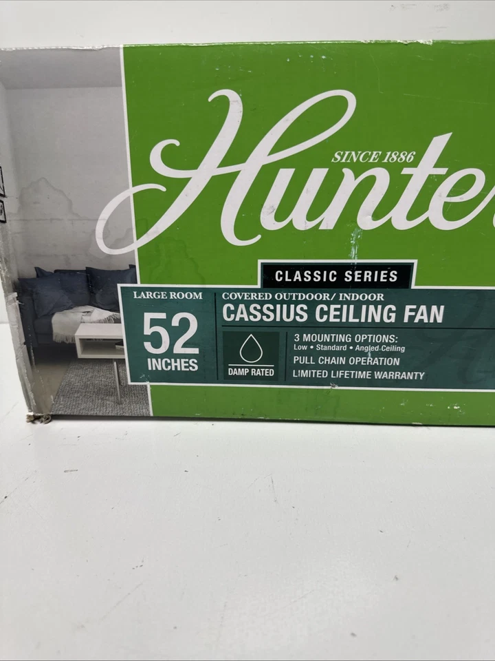 Hunter 59264 Cassius Ceiling Fan, 52", Matte Black Finish, **No Light** - Image 2 of 4