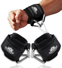 Adjustable Wrist Cuffs Neoprene Padded Straps for Cable Machines Strength Traini