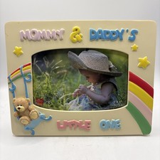 Russ Mommy  Daddy  s Little One 4 x 6  Picture Frame Yellow Teddy Bear Rainbow