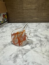 Vintage Art Glass Tropical Angel Fish Paperweights Figurine Murano Style Decor