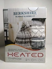 Berkshire Heated  Blanket Velvetloft plush reverse high pile fleece 50x60 in