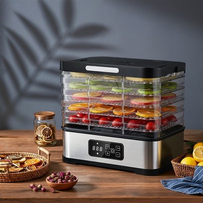 Electric Food Dehydrator 5 Trays 304 SS, Temp Control for Jerky Fruit Veg