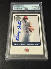 George Foster 2001 Fleer Greats of Game autograph signed baseball card PSA REDS