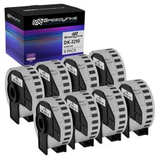 8PK Compatible Brother DK-2210 White Paper Tape - 1.1 in x 100 ft