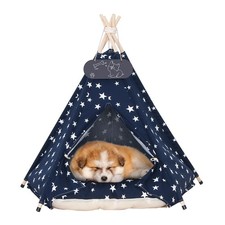 Mooipet Pet Teepee Tent for Dogs  Cats - Thick Cushion, Washable, Durable