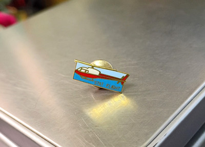 Vintage STAT FLIGHT Rescue Medical Helicopter Enamel Lapel Pin Tie Tack 3/4''