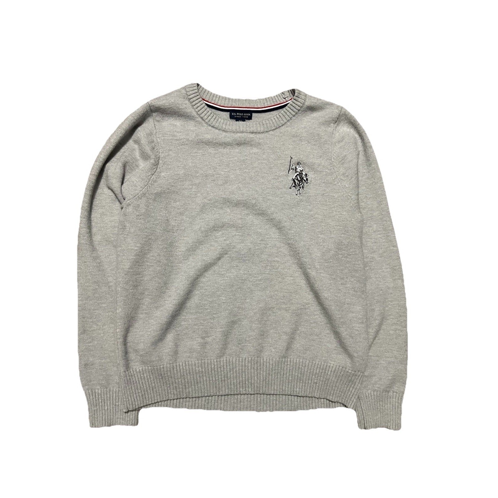 Vintage Polo Big Pony Gray Sweater Size XL Ralph Lauren Embroidered Logo 90s