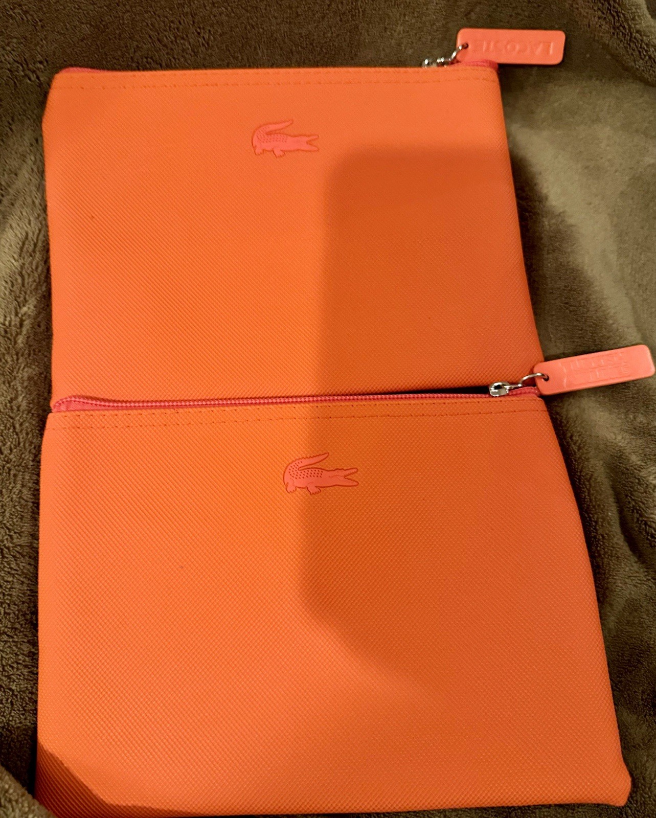 2! Turkish Airlines Lacoste Orange Amenities Kit Travel  Pouch Bag Empty