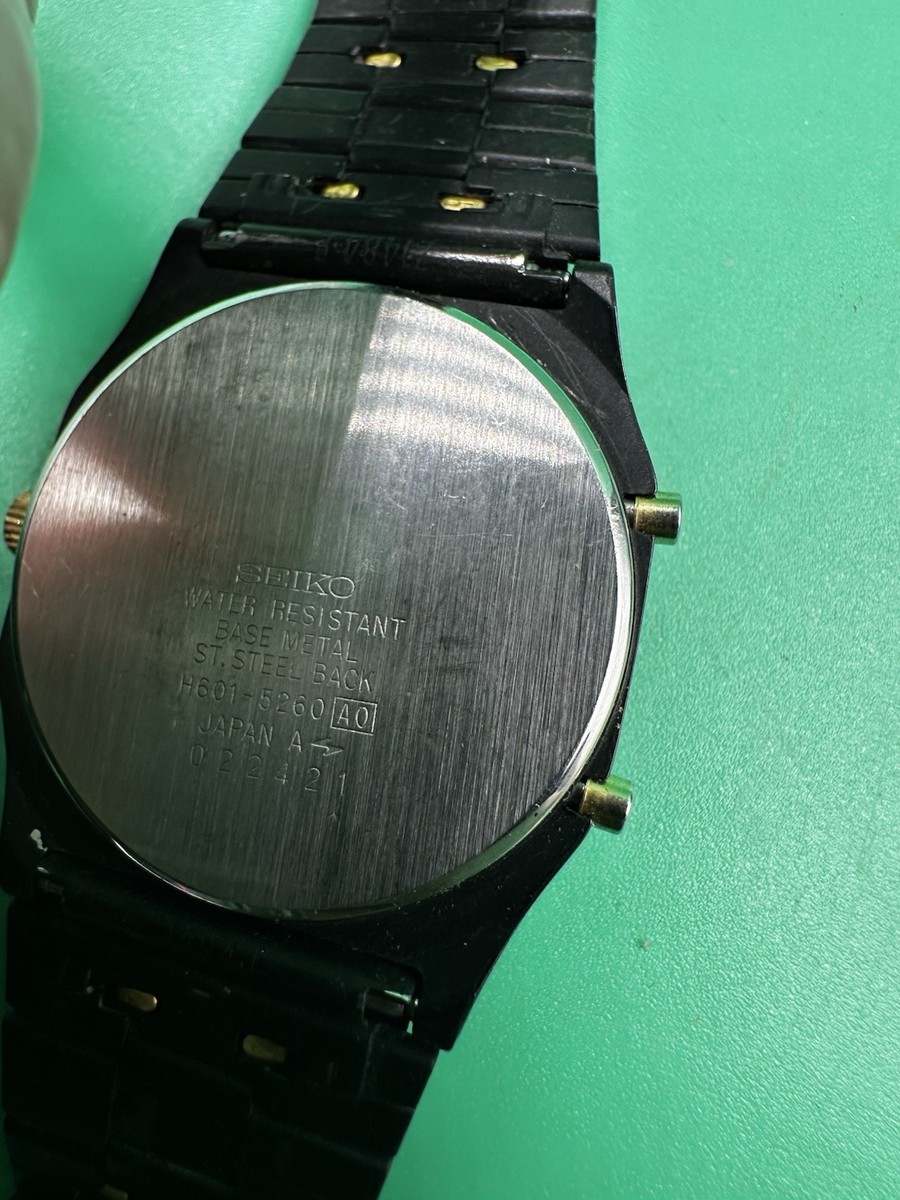 Vintage Seiko Analog Digital H601-5260 Alarm New Battery Black