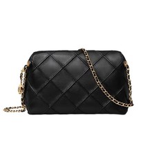New Tory Burch Women's Fleming Soft Mini Crossbody Bag Black Gold Hardware