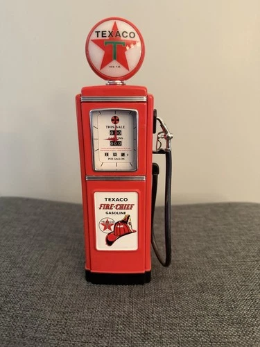 Rare Vintage 8” Franklin Texaco Gas Pump Clock- Light