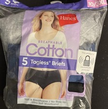 5ct Hanes Womens Breathable Cotton Tagless Briefs Size 10 / 3XL