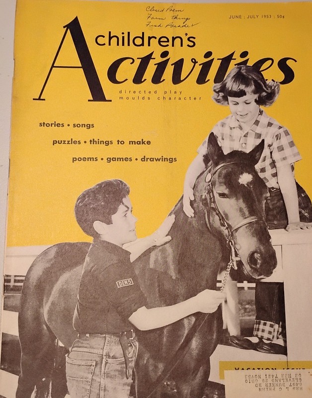 Vintage Children's Activities Magazine - Lot of 5 Issues from 1953-1959