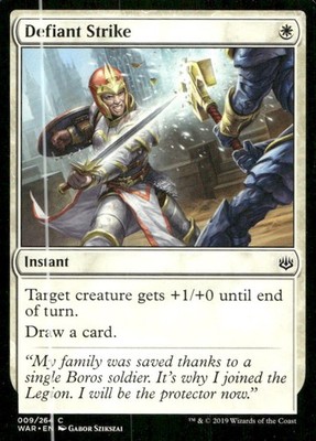 Defiant Strike 9 Common War of the Spark Magic: The Gathering Lightly Played