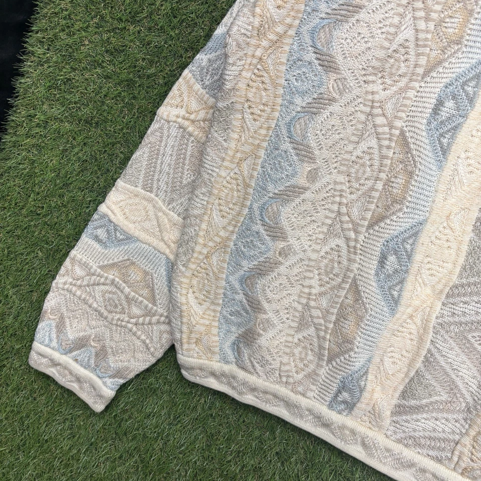 Vintage Authentic Coogi Australia Sweater Mens 3XL Cotton 3D Knit 90s y2k Earth - Image 4 of 4