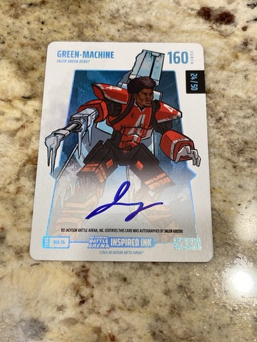 Jalen Green Auto Bo Jackson Battle Arena Green-Machine /50 BFA-74 Inspired Ink