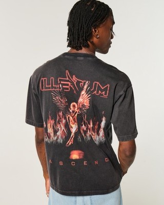 Illenium Ascend Tour T-Shirt Vintage Black Washed Graphic Tee EDM Music Merch 