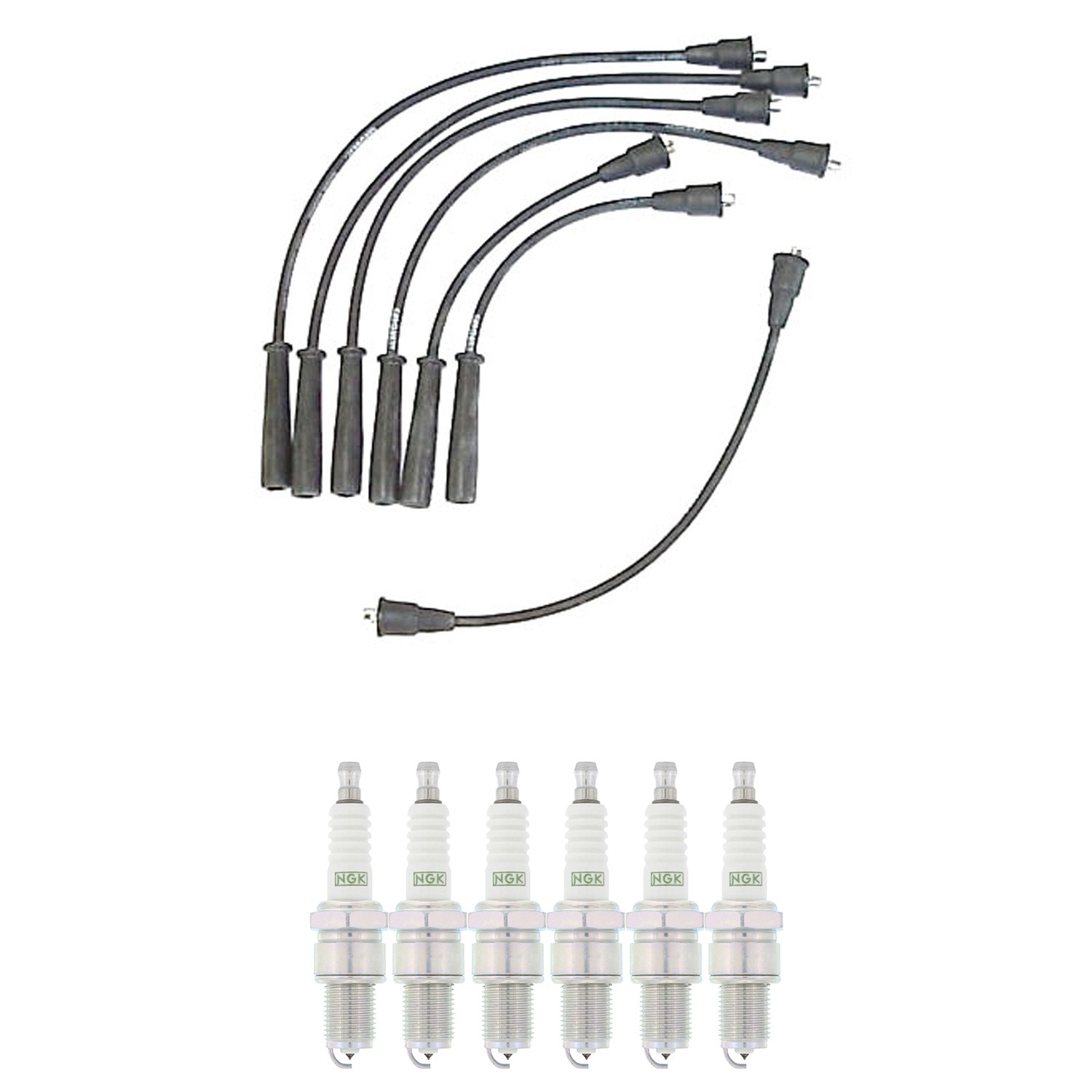 Denso Ignition Wires and NGK Spark Plugs Kit for Triumph TR6 TR250 2.5L L6