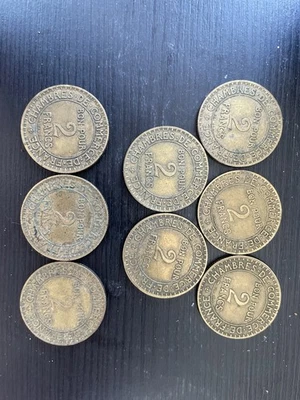 Lot Monnaie , 8 Pièces , France , 2 Francs 1923 , - Photo 1/2
