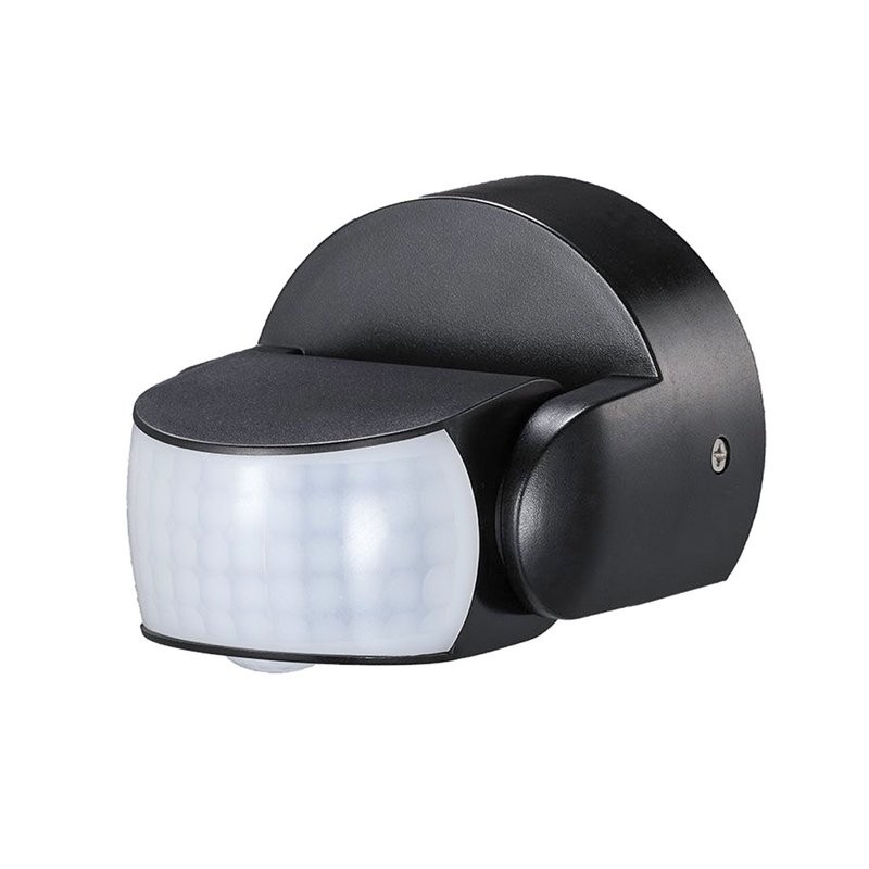 Sensore Movimento Risparmio Energetico IP65 Nero Parete Soffitto